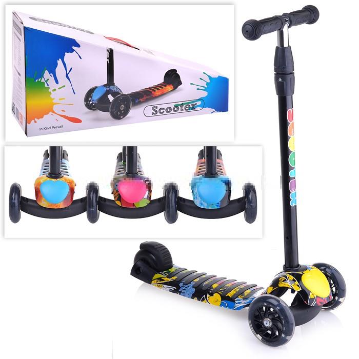 картинка Самокат U000019Y граффити микс, в коробке от магазина Аистенок