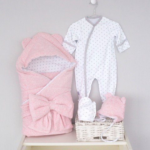 картинка Комплект на выписку 5 предметов "Велюр Меланж" от магазина Аистенок