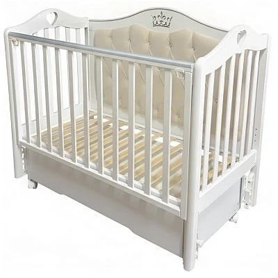 картинка Кровать Антел Дарина-4 с мягкой спинкой, маятник+колеса, автостенка, ящик от магазина Аистенок