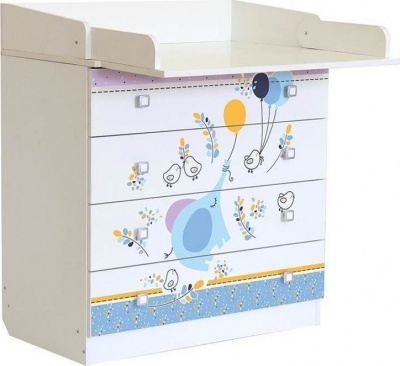 картинка Комод ФЕЯ 1580 Белый Слоник на шаре от магазина Аистенок