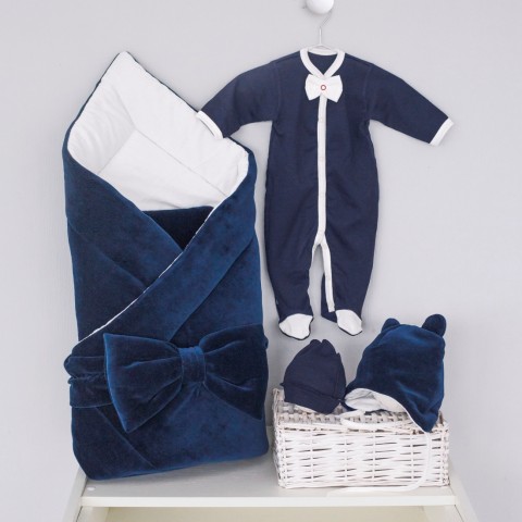 картинка Комплект на выписку 5 предметов "Юный Джентельмен", демисезонный, от магазина Аистенок