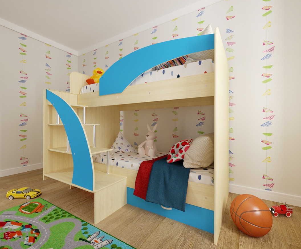 картинка Двухъярусная кровать «Волна» от магазина Аистенок