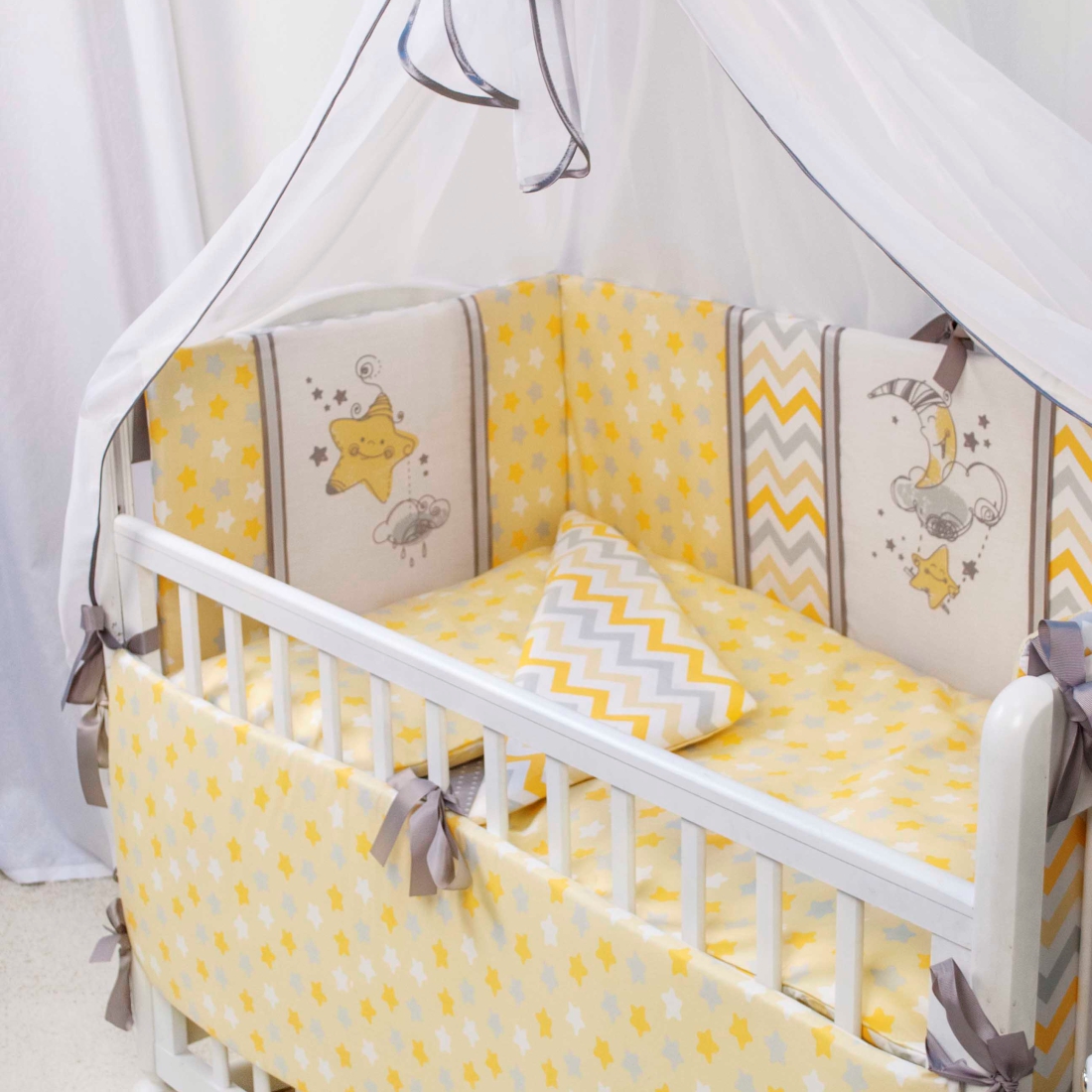картинка Комплект в кроватку 7 предметов "Звездные дорожки" от магазина Аистенок
