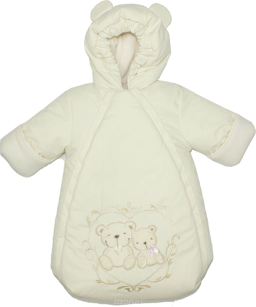 картинка Конверт с ручками и капюшоном  на молнии МИШКИ В СЕРДЦЕ от магазина Аистенок