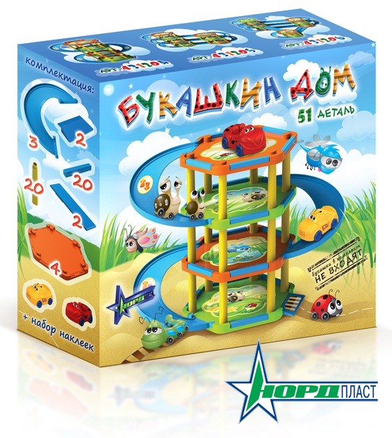 картинка Гараж "Букашкин Дом" (51 детали) от магазина Аистенок