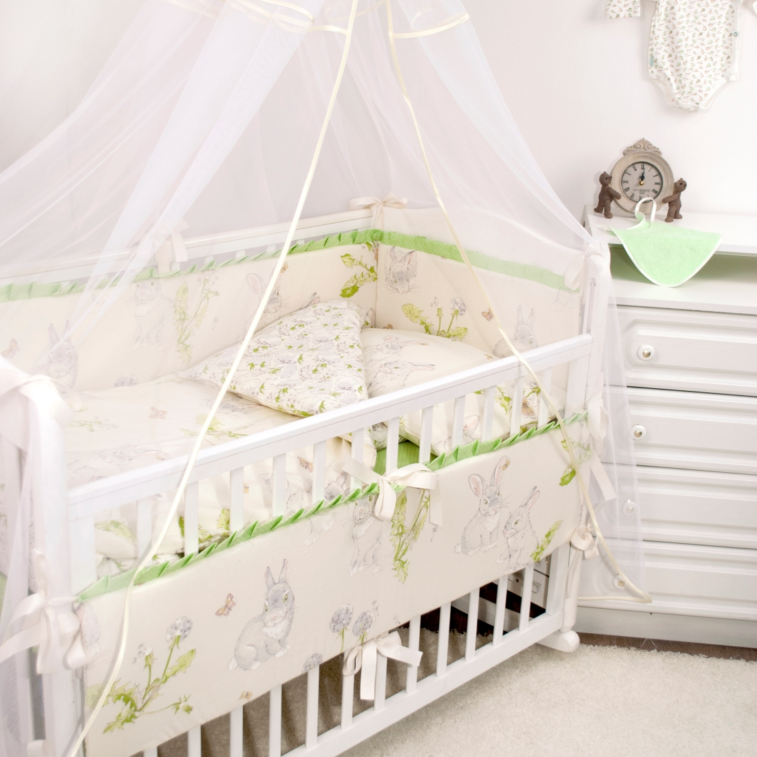 картинка Комплект в кроватку 7 предметов "Акварель" от магазина Аистенок