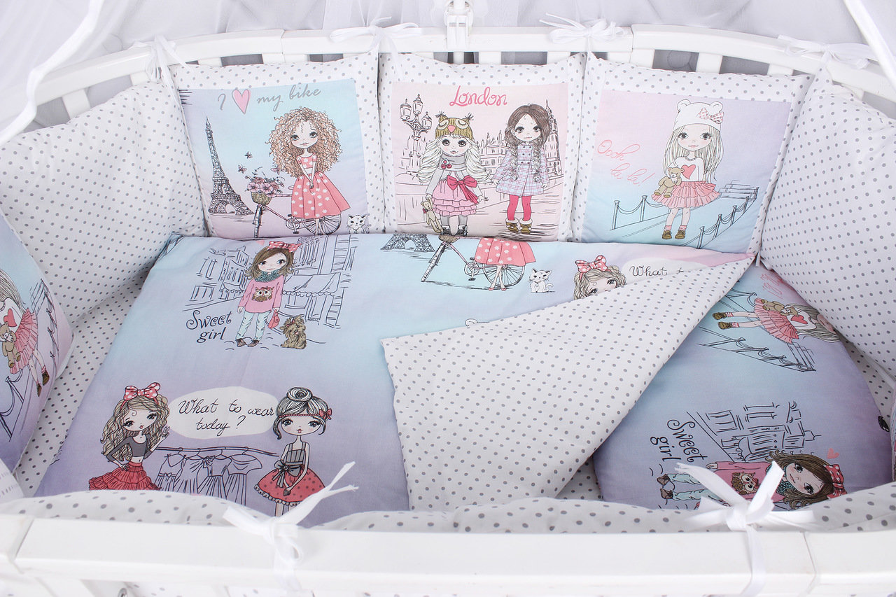 картинка Комплект в кроватку 19 предметов  Little Cristal от магазина Аистенок