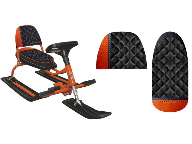 картинка Снегокат "Comfort Soft" оранжевый со складной спинкой от магазина Аистенок