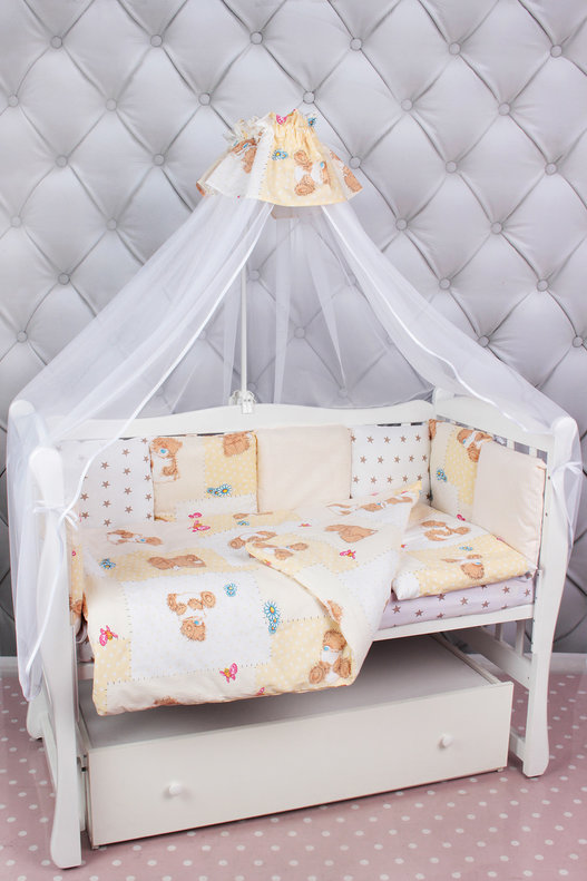 картинка Набор в кроватку 18 предметов "Мишка" от магазина Аистенок